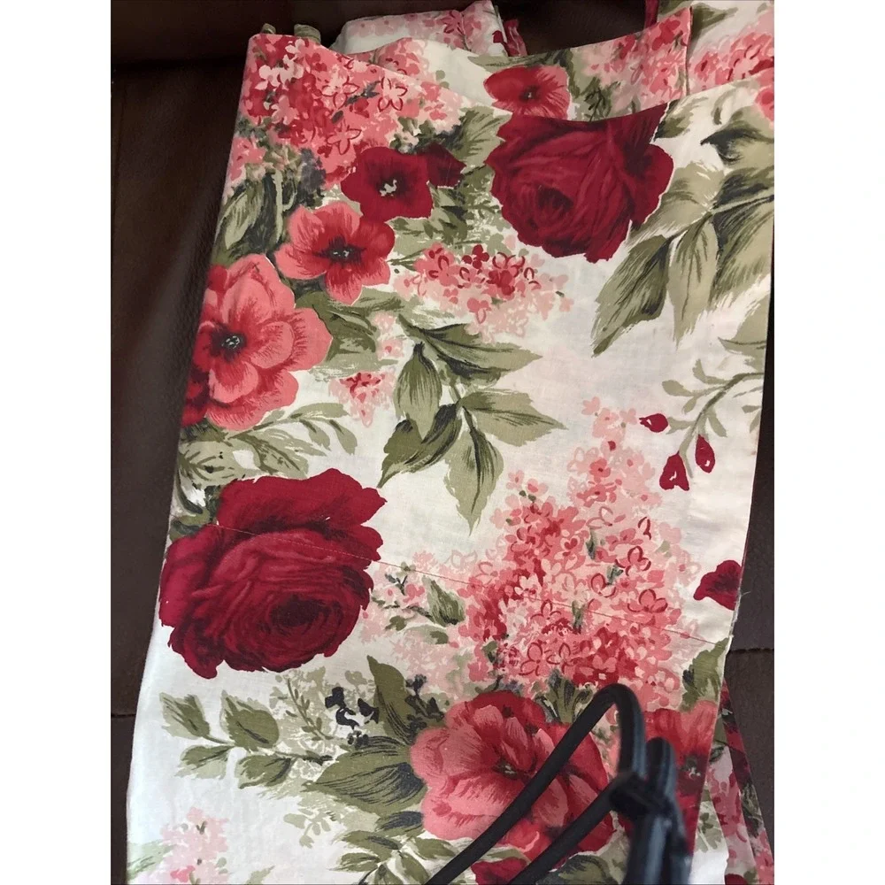 Vintage Mod Floral  5 Pinch Pleated Custom Decorator Curtain Panels 22